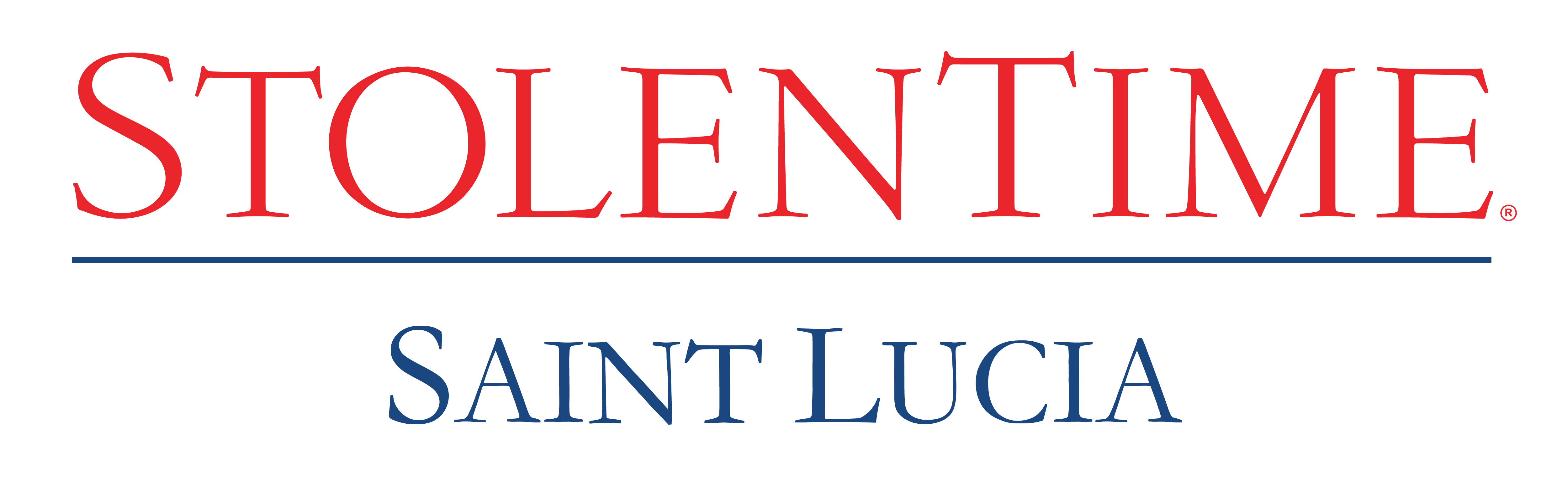 StolenTime Saint Lucia -Red and Blue Garamont Type